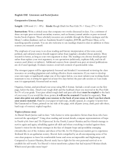 Final Comparative Essay Topics