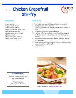 1 cup grapefruit 1 cup pineapple chunks 1 tablespoon cornstarch 1