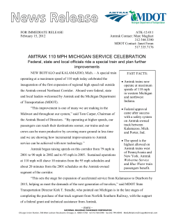 amtrak 110 mph michigan service given green light