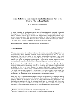 Some Reflections on a Model to Predict the Erosion Rate of the