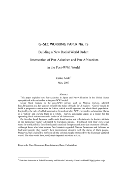G-SEC WORKING PAPER No.15 Building a New Racial World