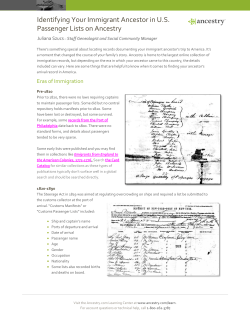 Identifying Your Immigrant Ancestor in US Passenger