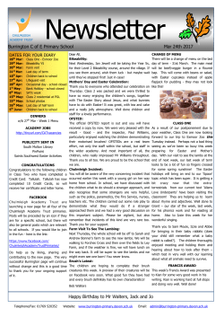 Happy Birthday to Mr Walters, Jack and Jo Burrington C of E Primary