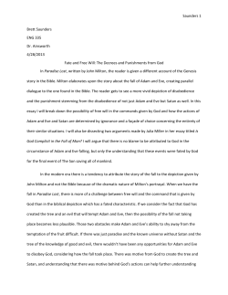 Saunders 1 Brett Saunders ENG 335 Dr. Ainsworth 4/28/2013 Fate