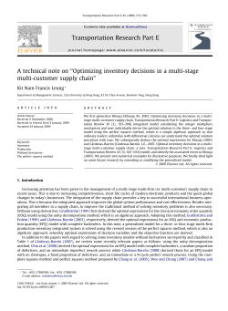 A technical note on &ldquo;Optimizing inventory decisions in a multi