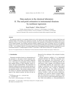Data analysis in the chemical laboratory II. The end