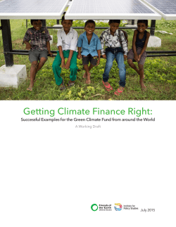 Getting Climate Finance Right