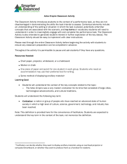 Aztec Empire Classroom Activity The Classroom Activity introduces