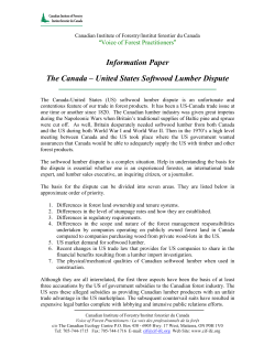 United States Softwood Lumber Dispute