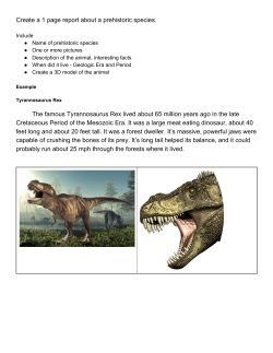 Create a 1 page report about a prehistoric species