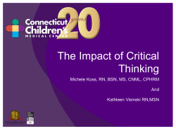 Critical Thinking - Connecticut Children`s Medical Center