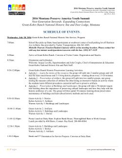 schedule of events - Preserve America Youth Summit