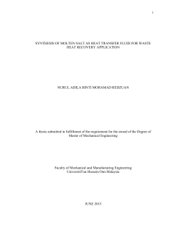 i SYNTHESIS OF MOLTEN SALT AS HEAT TRANSFER FLUID FOR