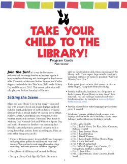 Take Your Child To The Library Activity Guide