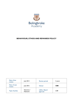 behaviour, ethos and rewards policy