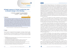 Rapid response of silicate weathering rates to climate change in the