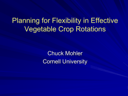 Planning for Flexibility in Effective Vegetable Crop Rotations