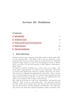 Lecture 23: Oxidation