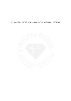 factors influencing purchase intention towards cup yogurt