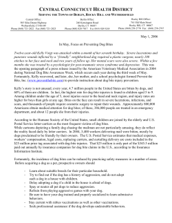 Preventing Dog Bites - Central CT Health District