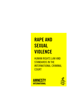 RAPE AND SEXUAL VIOLENCE