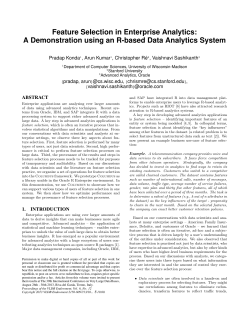 Feature Selection in Enterprise Analytics: A Demonstration using an