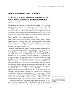 2 public work programmes in hungary 2.1 the institutional
