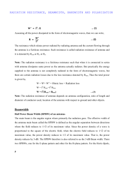 radiation resistance, beamwidth, bandwidth and polarization