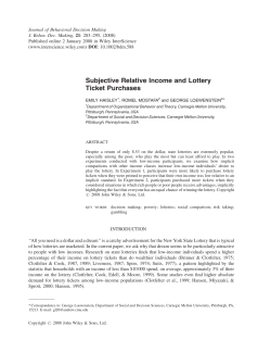 Subjective relative income and lottery ticket purchases