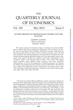 On the Origins of Gender Roles