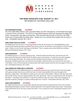 the wine advocate #196, august 31, 2011 reviewed by antonio galloni