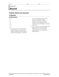 Teacher Notes and Answers 12 Sound