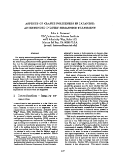 ASPECTS OF CLAUSE POLITENESS IN JAPANESE: AN