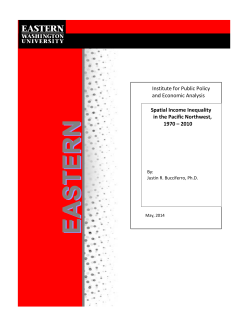 Spatial Income Inequality in the Pacific Northwest, 1970 &ndash; 2010