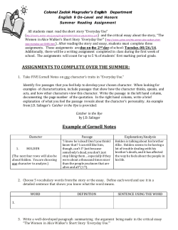 The Women in Alice Walker`s Short Story Everyday Use