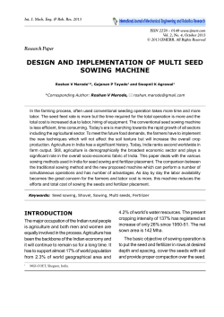 design and implementation of multi seed sowing machine