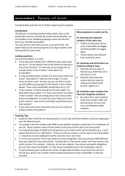 Journal problem 4: Regrouping with decimals - Back-to