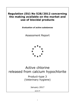 Active chlorine released from calcium hypochlorite