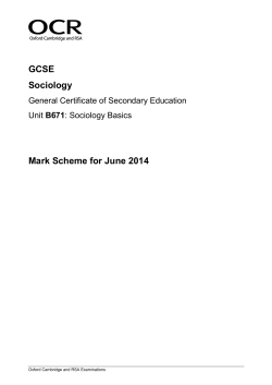 Unit B671 - Sociology basics