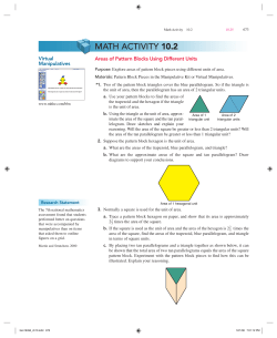 Areas of Pattern Blocks Using Different Units