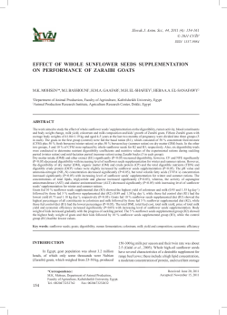 EFFECT OF WHOLE SUNFLOWER SEEDS SUPPLEMENTATION