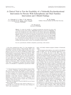 A Clinical Trial to Test the Feasibility of a Telehealth