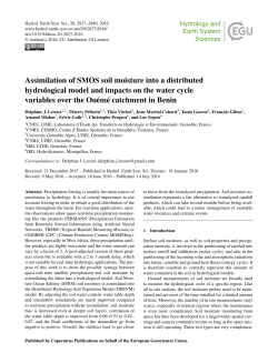 Assimilation of SMOS soil moisture into a distributed hydrological