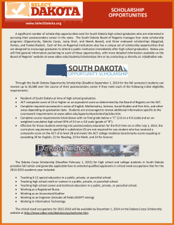 scholarship opportunities - South Dakota Board of Regents