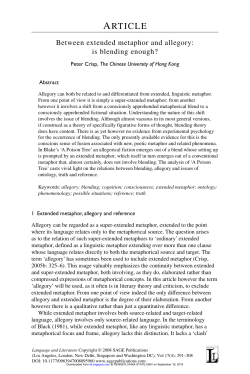 Between extended metaphor and allegory: is blending enough?