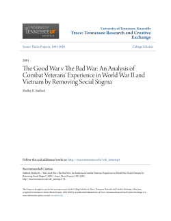 The Good War v The Bad War: An Analysis of Combat Veterans