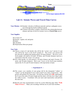 Lab 11: Seismic Waves and Travel