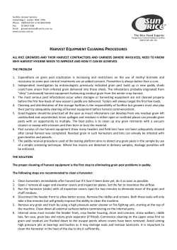 harvest equipment cleaning procedures