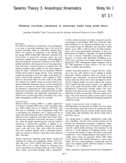 Minimum traveltime calculations in anisotropic media using graph