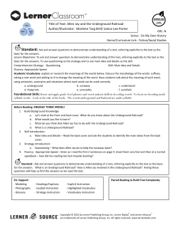 Title of Text: Allen Jay and the Underground Railroad Author